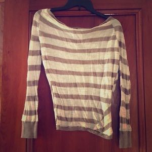 LOFT Cream/Beige Sweater Top. Boat/Swoop Neckline